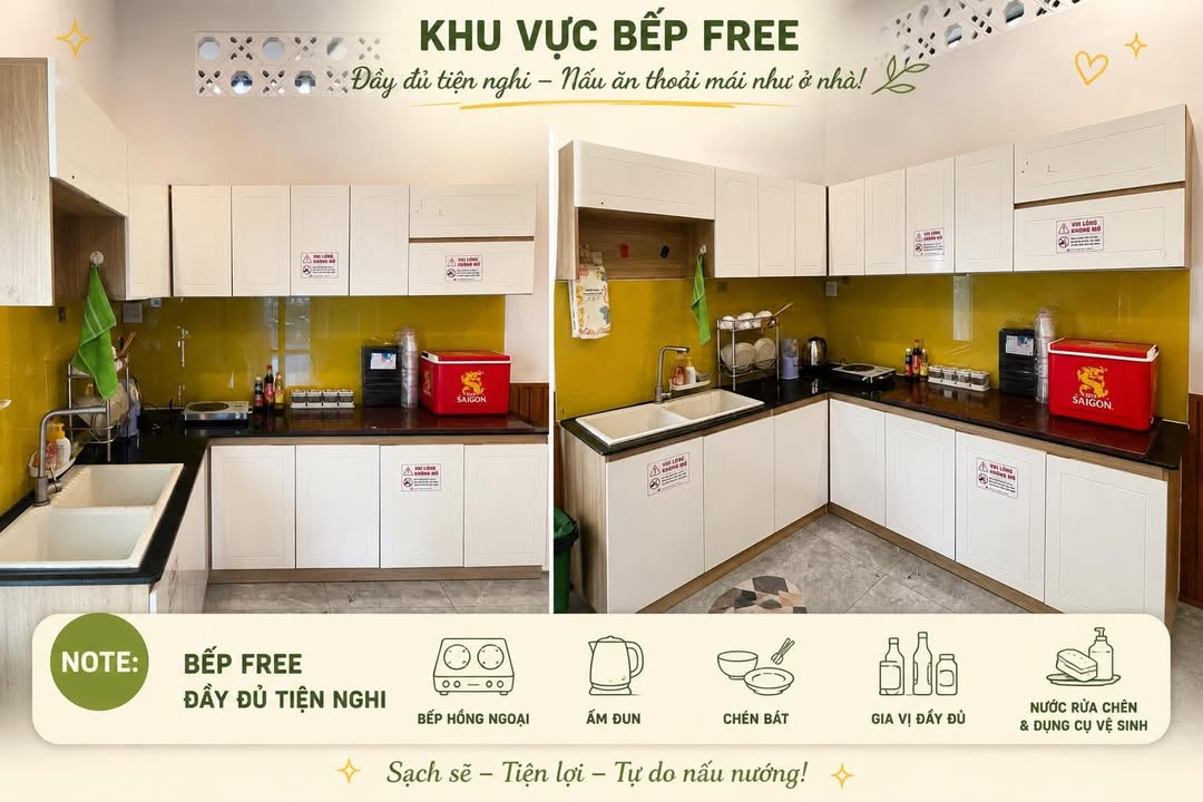 Khu vực Bếp chung tiện nghi